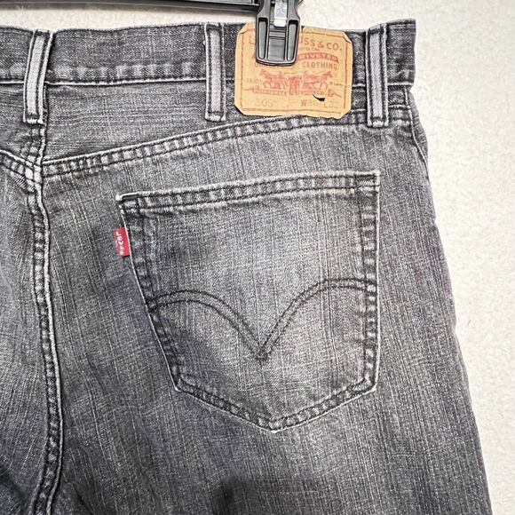 Levis Mens 505 Jeans 38 X 32 Black Fade Straight - Picture 3 of 9